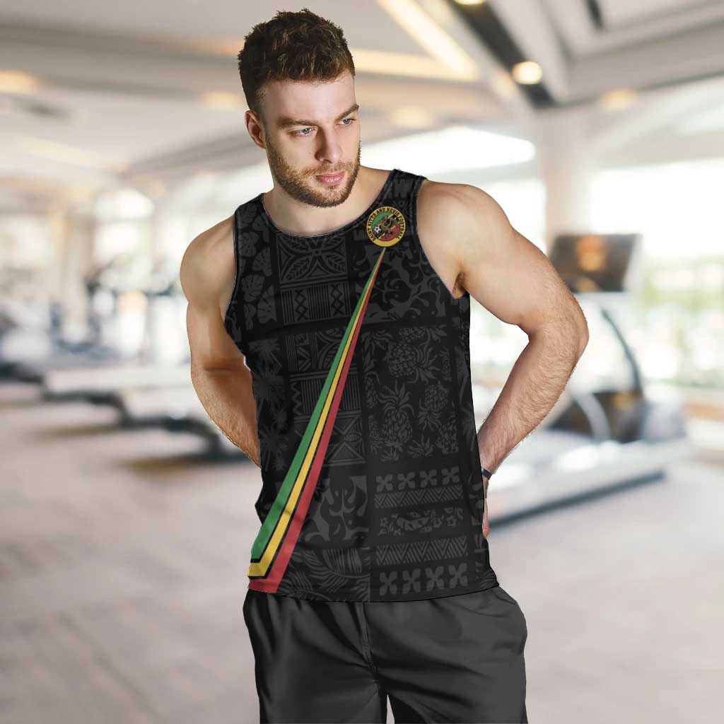 Custom Saint Kitts And Nevis Football Men Tank Top Sugar Boyz Black Version - Wonder Print Shop
