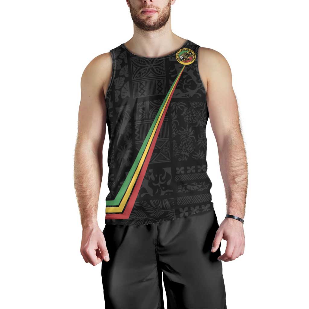 Custom Saint Kitts And Nevis Football Men Tank Top Sugar Boyz Black Version - Wonder Print Shop