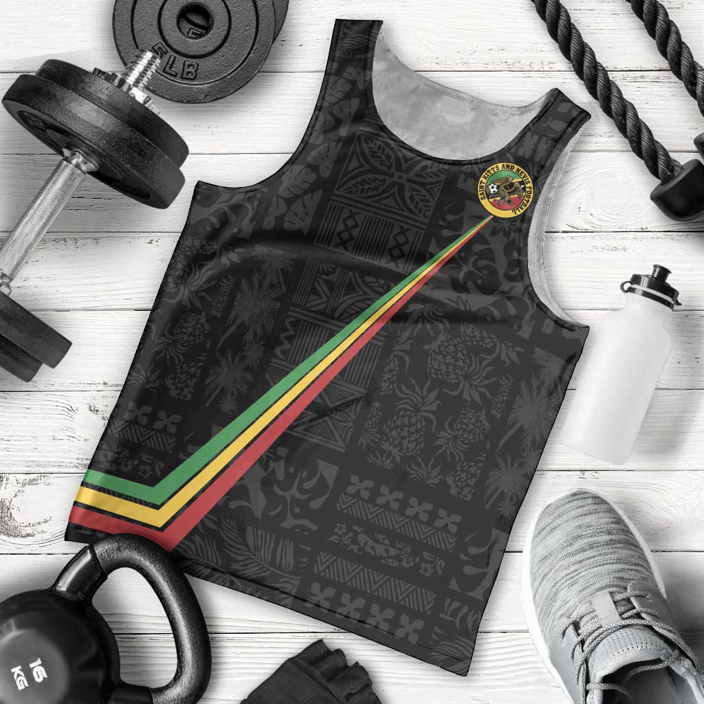 Custom Saint Kitts And Nevis Football Men Tank Top Sugar Boyz Black Version - Wonder Print Shop