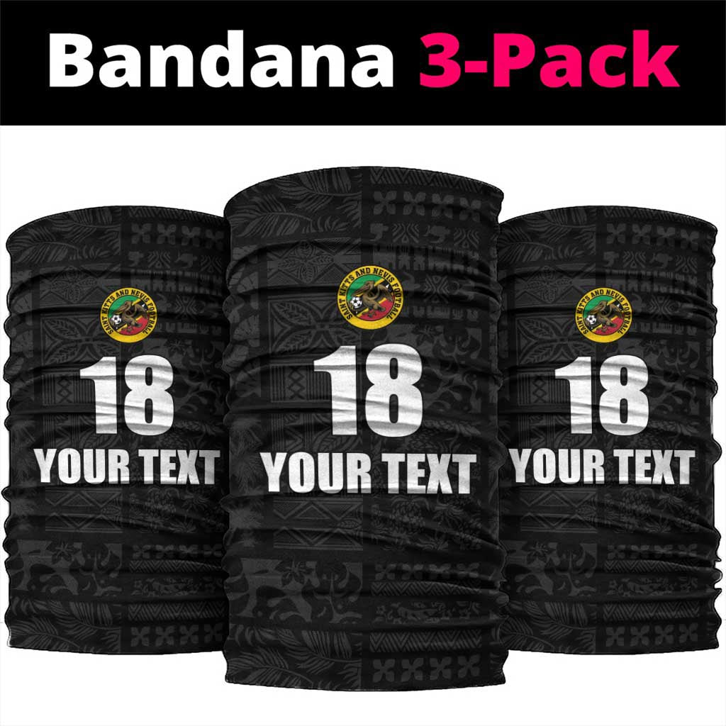 Custom Saint Kitts And Nevis Football Neck Gaiter Sugar Boyz Black Version - Wonder Print Shop