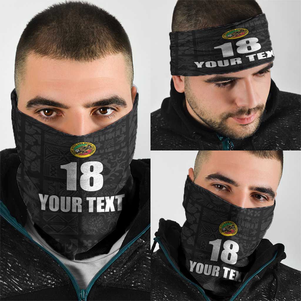 Custom Saint Kitts And Nevis Football Neck Gaiter Sugar Boyz Black Version - Wonder Print Shop