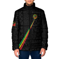 Custom Saint Kitts And Nevis Football Padded Jacket Sugar Boyz Black Version - Wonder Print Shop