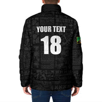 Custom Saint Kitts And Nevis Football Padded Jacket Sugar Boyz Black Version - Wonder Print Shop