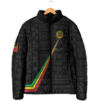 Custom Saint Kitts And Nevis Football Padded Jacket Sugar Boyz Black Version - Wonder Print Shop