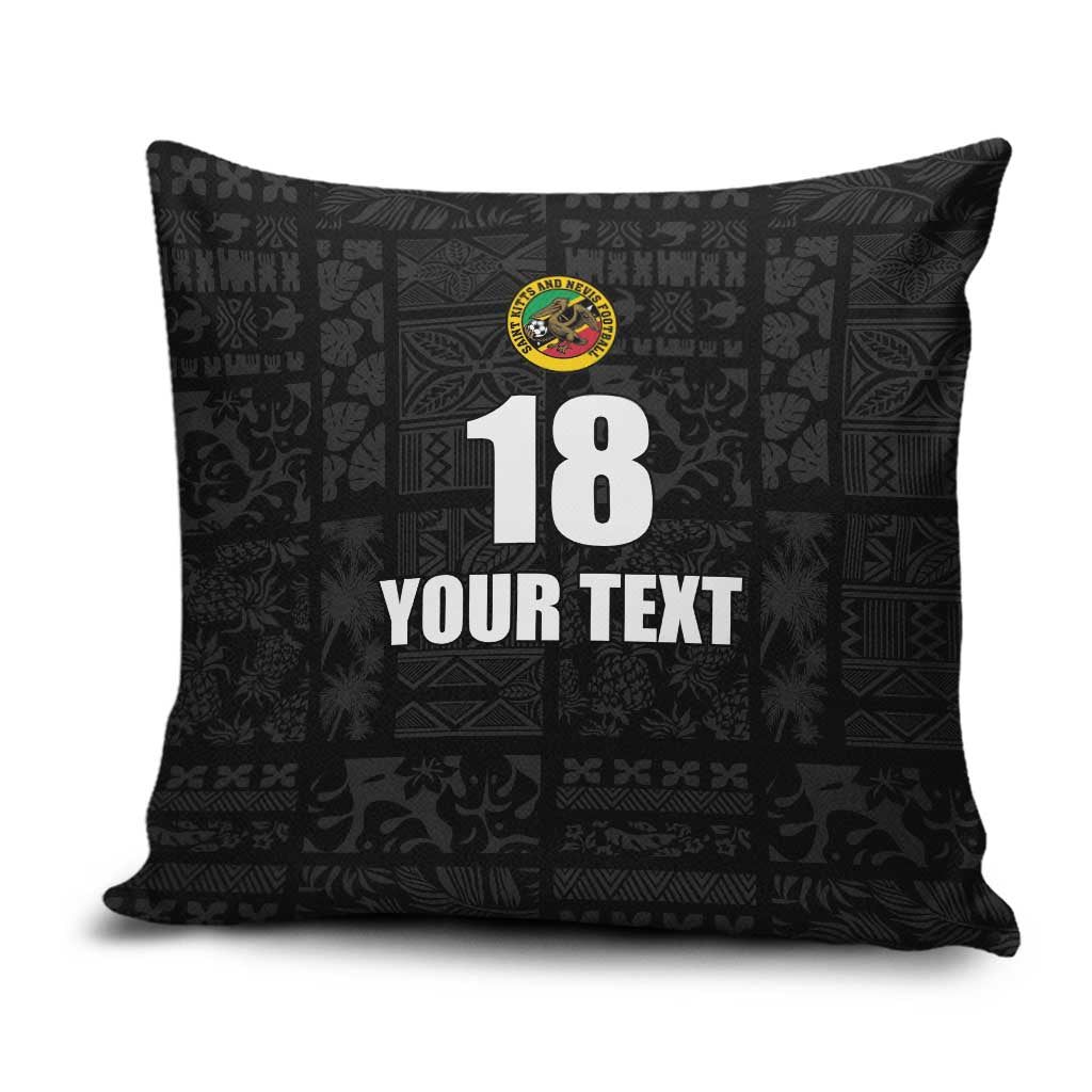 Custom Saint Kitts And Nevis Football Pillow Cover Sugar Boyz Black Version - Wonder Print Shop
