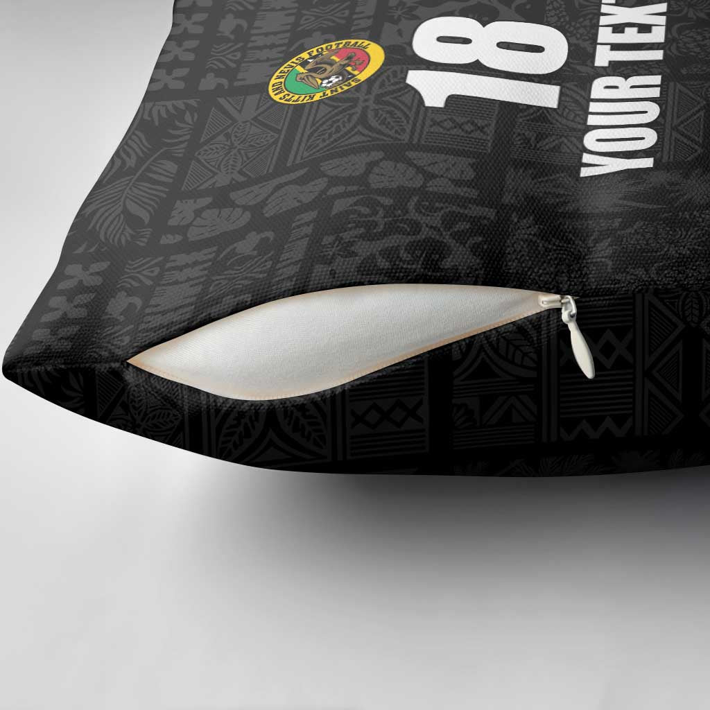 Custom Saint Kitts And Nevis Football Pillow Cover Sugar Boyz Black Version - Wonder Print Shop