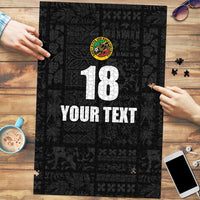 Custom Saint Kitts And Nevis Football Puzzle Sugar Boyz Black Version - Wonder Print Shop