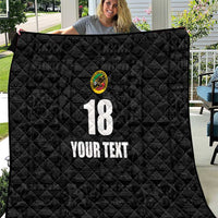 Custom Saint Kitts And Nevis Football Quilt Sugar Boyz Black Version - Wonder Print Shop