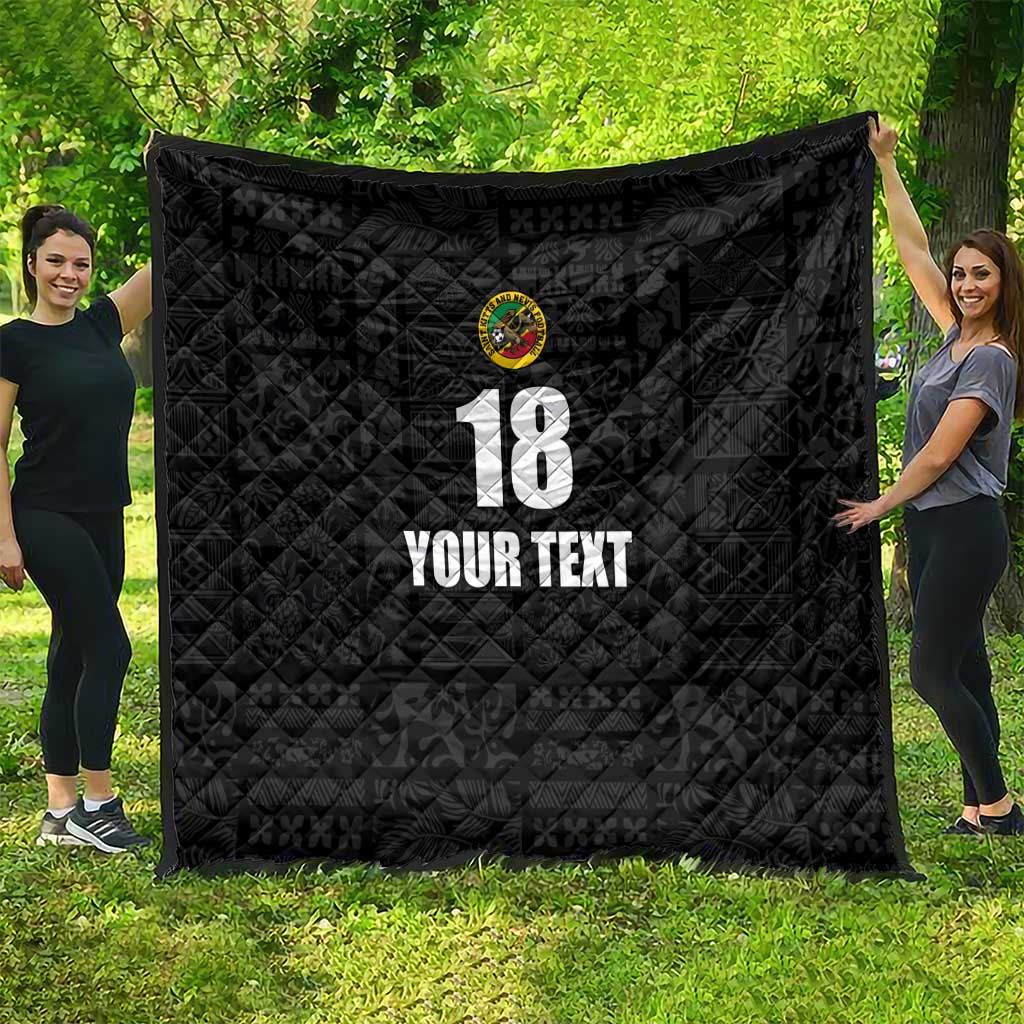 Custom Saint Kitts And Nevis Football Quilt Sugar Boyz Black Version - Wonder Print Shop