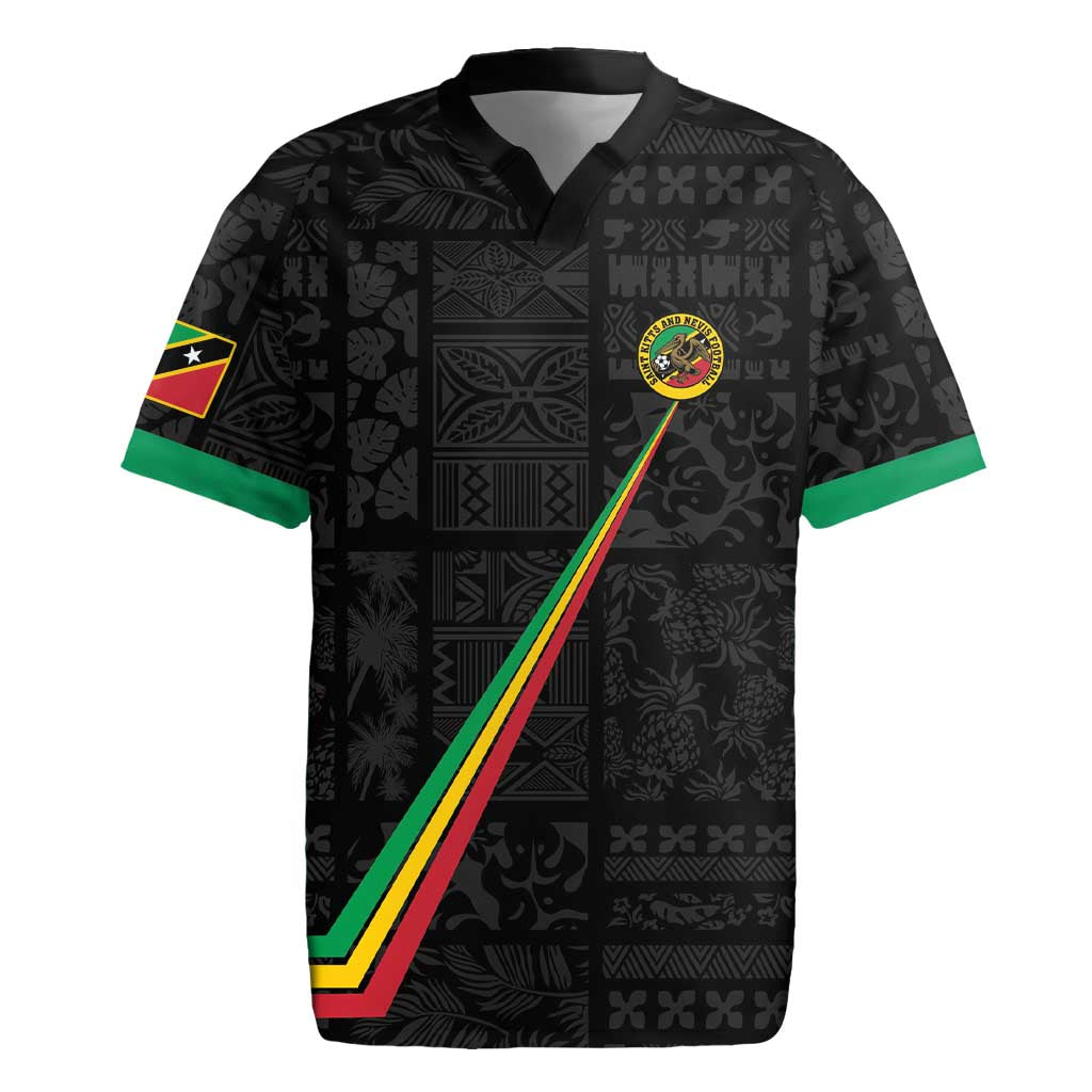 Custom Saint Kitts And Nevis Football Rugby Jersey Sugar Boyz Black Version - Wonder Print Shop