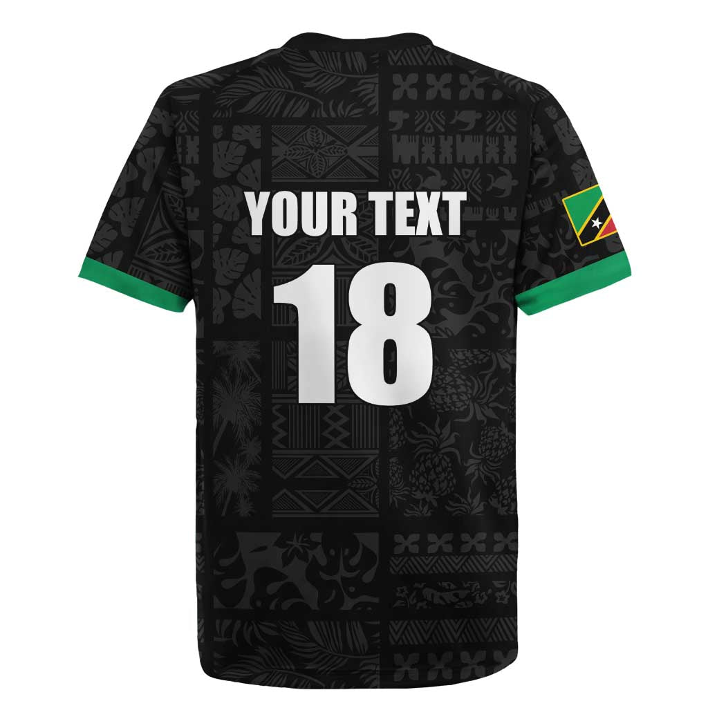 Custom Saint Kitts And Nevis Football Rugby Jersey Sugar Boyz Black Version - Wonder Print Shop