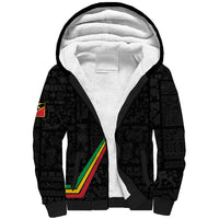 Custom Saint Kitts And Nevis Football Sherpa Hoodie Sugar Boyz Black Version - Wonder Print Shop