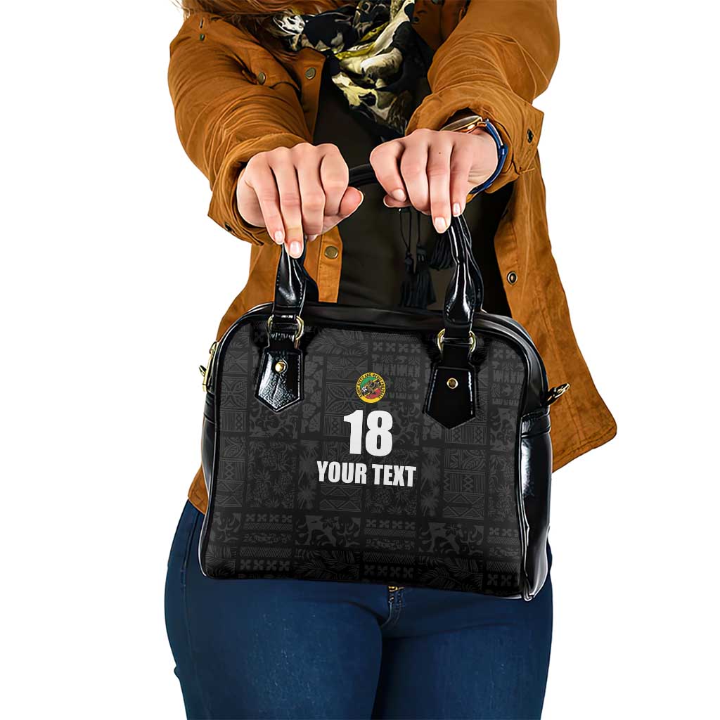 Custom Saint Kitts And Nevis Football Shoulder Handbag Sugar Boyz Black Version - Wonder Print Shop