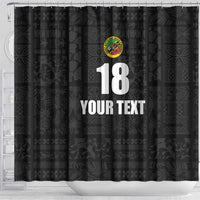 Custom Saint Kitts And Nevis Football Shower Curtain Sugar Boyz Black Version - Wonder Print Shop