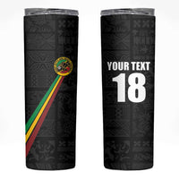 Custom Saint Kitts And Nevis Football Skinny Tumbler Sugar Boyz Black Version - Wonder Print Shop