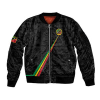Custom Saint Kitts And Nevis Football Sleeve Zip Bomber Jacket Sugar Boyz Black Version - Wonder Print Shop