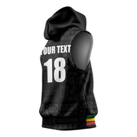 Custom Saint Kitts And Nevis Football Sleeveless Hoodie Sugar Boyz Black Version - Wonder Print Shop
