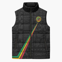 Custom Saint Kitts And Nevis Football Sleeveless Puffer Jacket Sugar Boyz Black Version - Wonder Print Shop