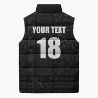 Custom Saint Kitts And Nevis Football Sleeveless Puffer Jacket Sugar Boyz Black Version - Wonder Print Shop