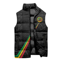 Custom Saint Kitts And Nevis Football Sleeveless Puffer Jacket Sugar Boyz Black Version - Wonder Print Shop