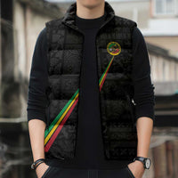 Custom Saint Kitts And Nevis Football Sleeveless Puffer Jacket Sugar Boyz Black Version - Wonder Print Shop
