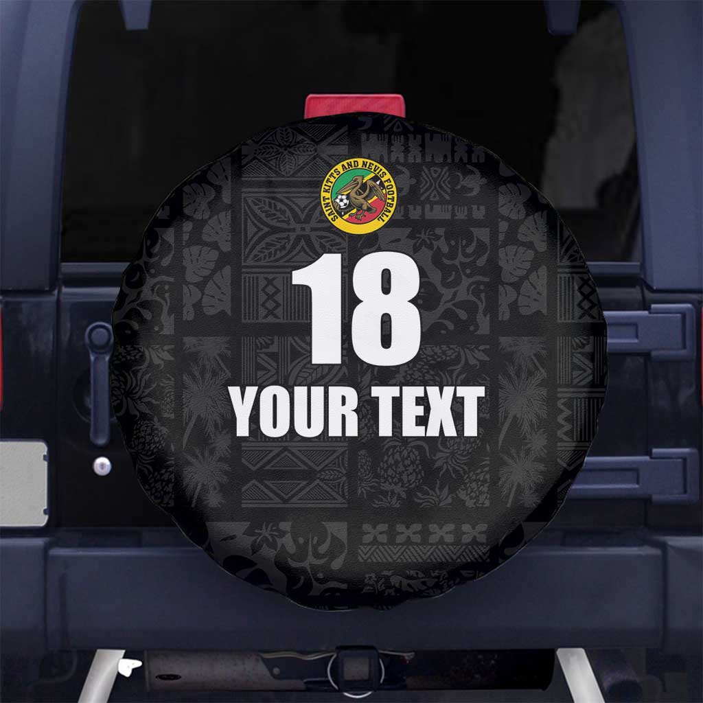 Custom Saint Kitts And Nevis Football Spare Tire Cover Sugar Boyz Black Version - Wonder Print Shop