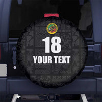 Custom Saint Kitts And Nevis Football Spare Tire Cover Sugar Boyz Black Version - Wonder Print Shop