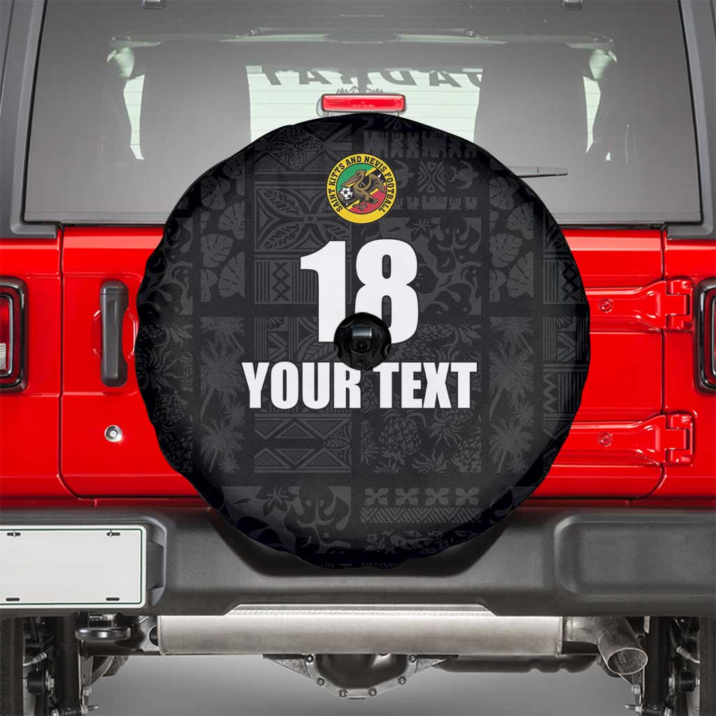 Custom Saint Kitts And Nevis Football Spare Tire Cover Sugar Boyz Black Version - Wonder Print Shop