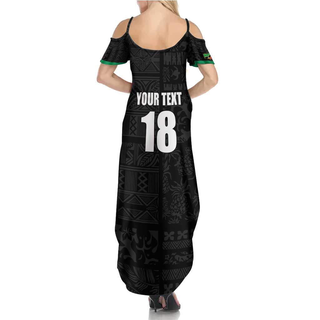 Custom Saint Kitts And Nevis Football Summer Maxi Dress Sugar Boyz Black Version - Wonder Print Shop