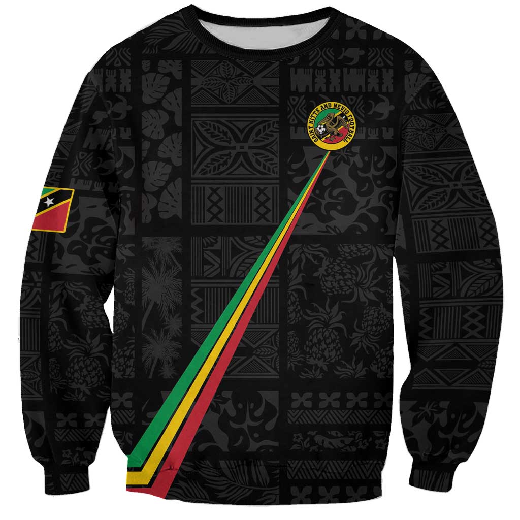 Custom Saint Kitts And Nevis Football Sweatshirt Sugar Boyz Black Version - Wonder Print Shop