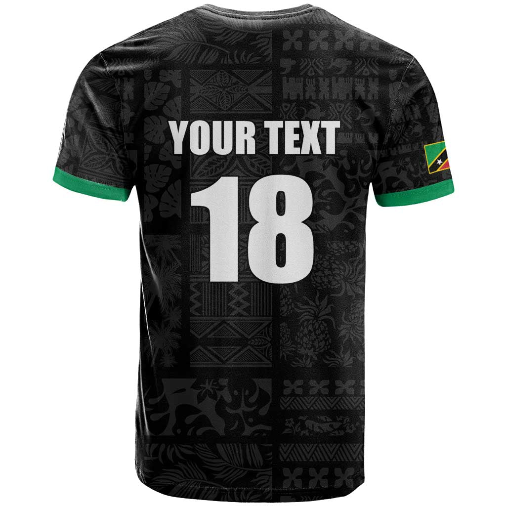 Custom Saint Kitts And Nevis Football T Shirt Sugar Boyz Black Version - Wonder Print Shop