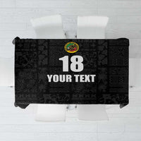 Custom Saint Kitts And Nevis Football Tablecloth Sugar Boyz Black Version - Wonder Print Shop