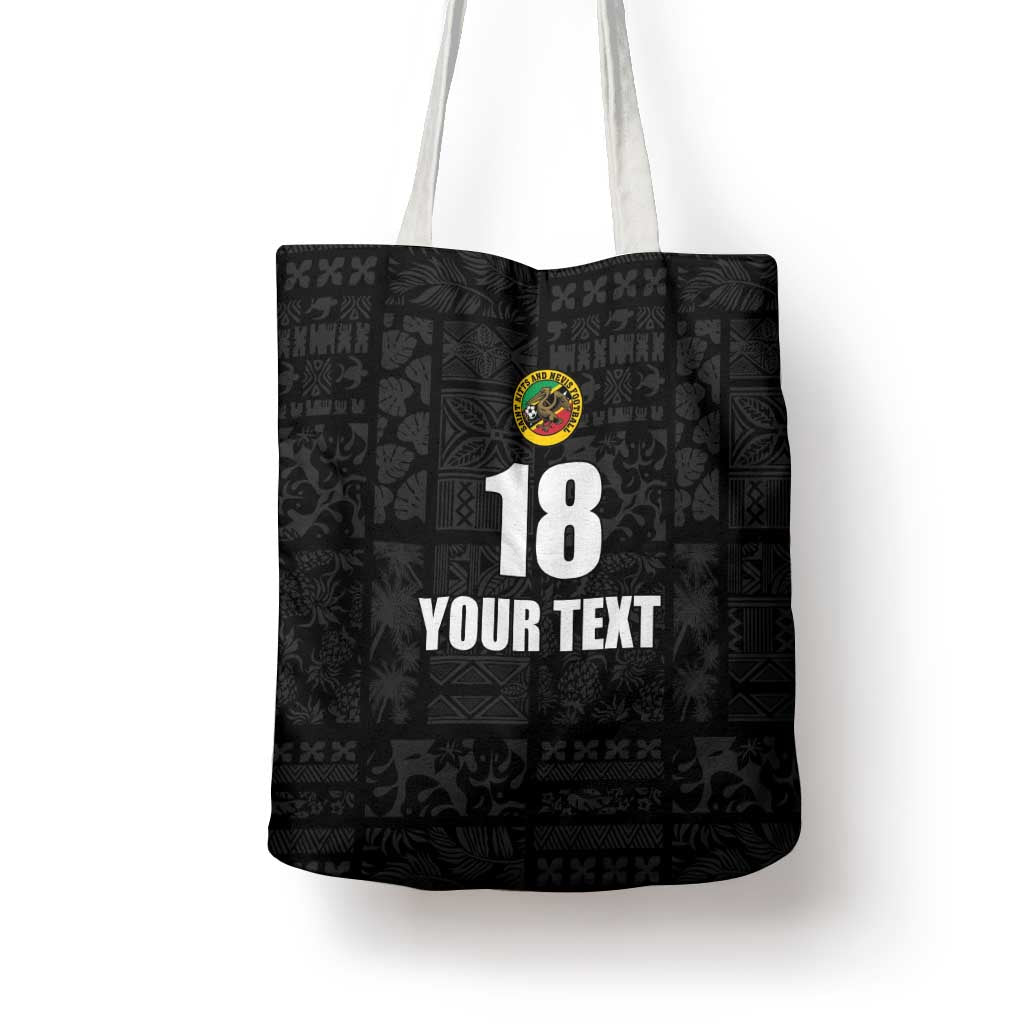 Custom Saint Kitts And Nevis Football Tote Bag Sugar Boyz Black Version - Wonder Print Shop