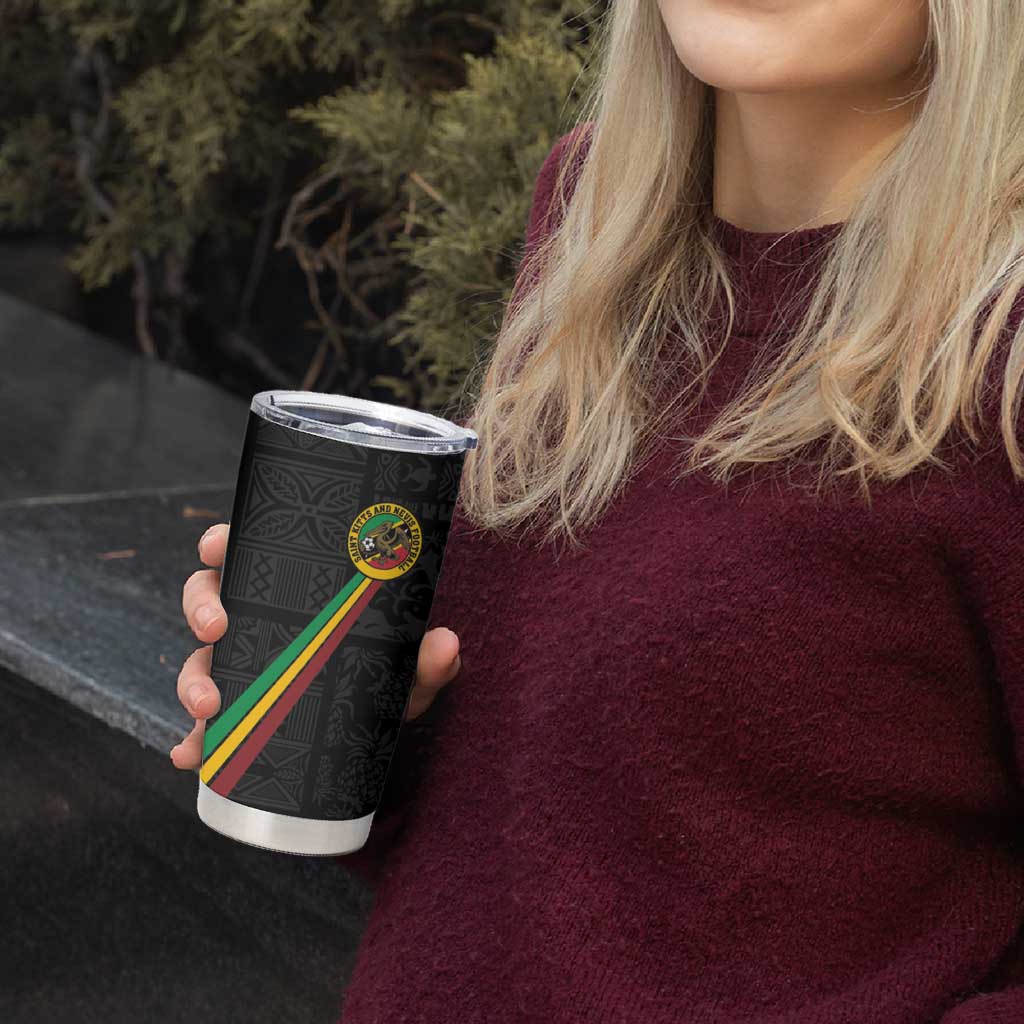 Custom Saint Kitts And Nevis Football Tumbler Cup Sugar Boyz Black Version - Wonder Print Shop