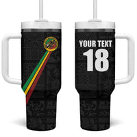 Custom Saint Kitts And Nevis Football Tumbler With Handle Sugar Boyz Black Version - Wonder Print Shop