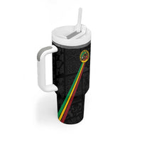 Custom Saint Kitts And Nevis Football Tumbler With Handle Sugar Boyz Black Version - Wonder Print Shop