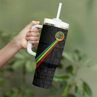 Custom Saint Kitts And Nevis Football Tumbler With Handle Sugar Boyz Black Version - Wonder Print Shop