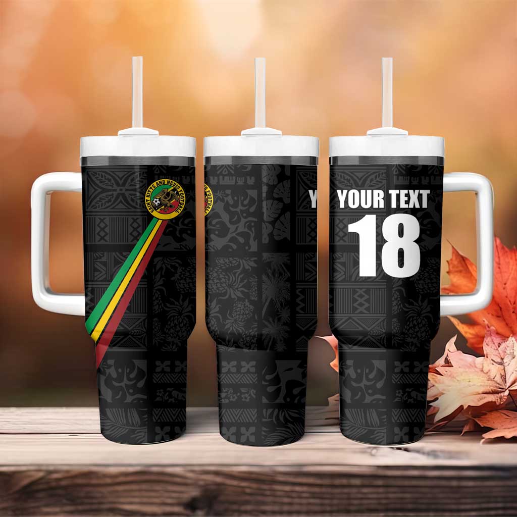 Custom Saint Kitts And Nevis Football Tumbler With Handle Sugar Boyz Black Version - Wonder Print Shop