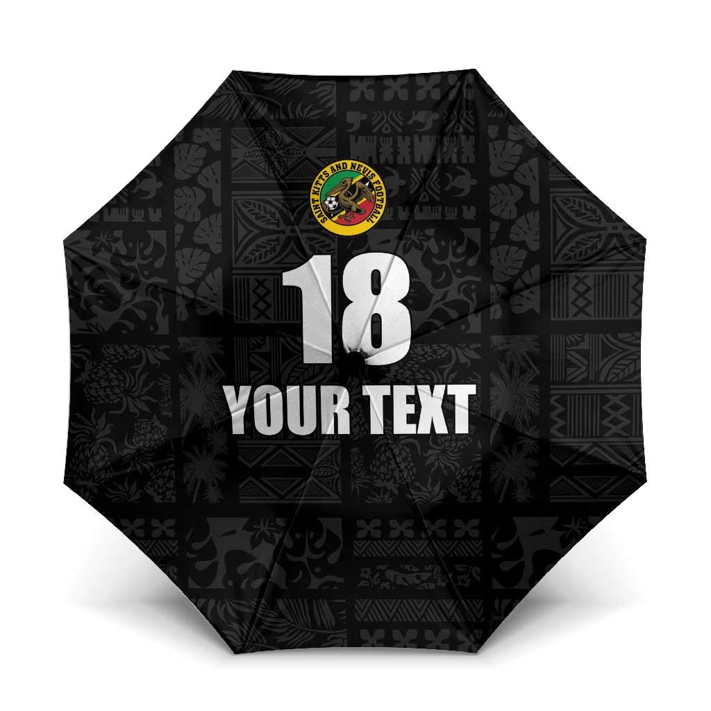 Custom Saint Kitts And Nevis Football Umbrella Sugar Boyz Black Version - Wonder Print Shop
