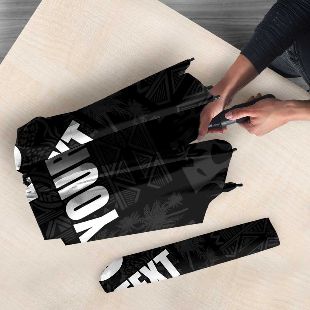 Custom Saint Kitts And Nevis Football Umbrella Sugar Boyz Black Version - Wonder Print Shop