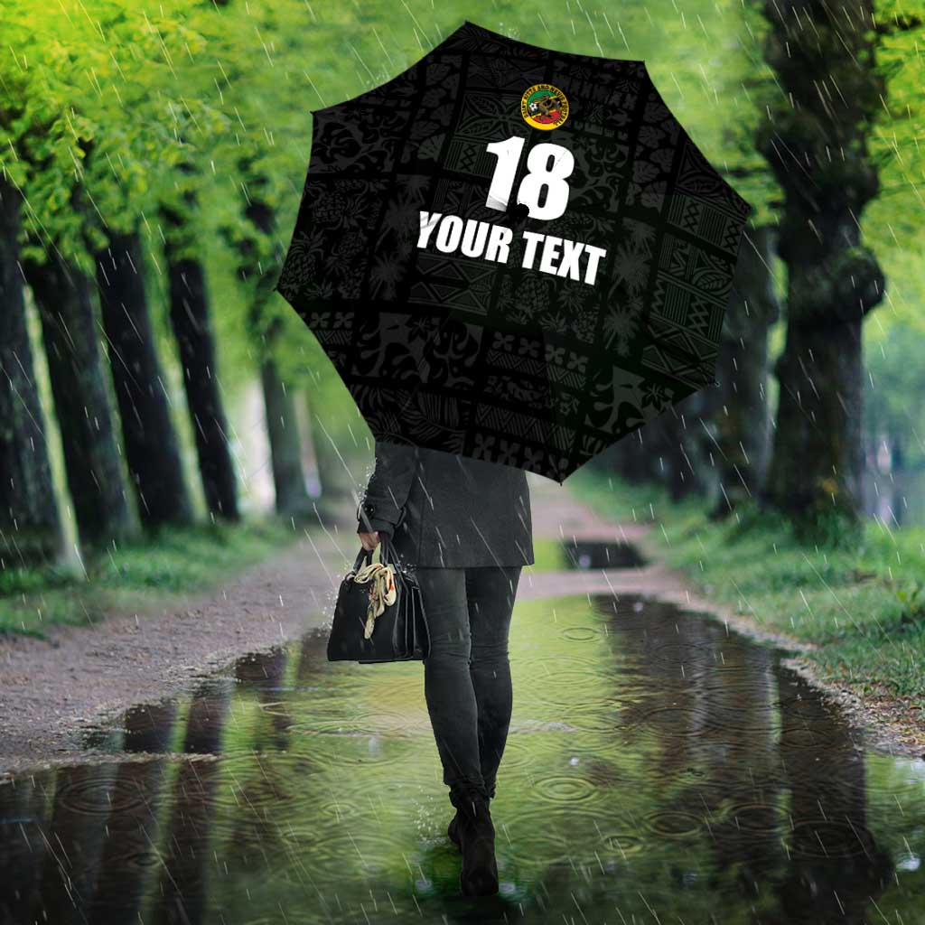 Custom Saint Kitts And Nevis Football Umbrella Sugar Boyz Black Version - Wonder Print Shop