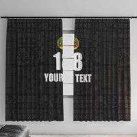 Custom Saint Kitts And Nevis Football Window Curtain Sugar Boyz Black Version - Wonder Print Shop