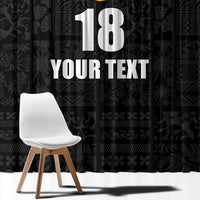 Custom Saint Kitts And Nevis Football Window Curtain Sugar Boyz Black Version - Wonder Print Shop