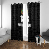 Custom Saint Kitts And Nevis Football Window Curtain Sugar Boyz Black Version - Wonder Print Shop