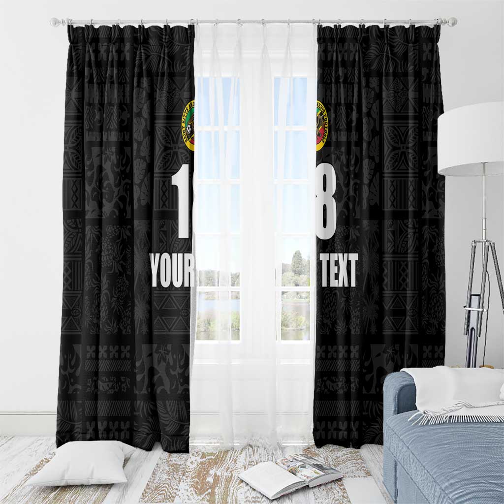 Custom Saint Kitts And Nevis Football Window Curtain Sugar Boyz Black Version - Wonder Print Shop