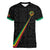 Custom Saint Kitts And Nevis Football Women V-Neck T-Shirt Sugar Boyz Black Version - Wonder Print Shop