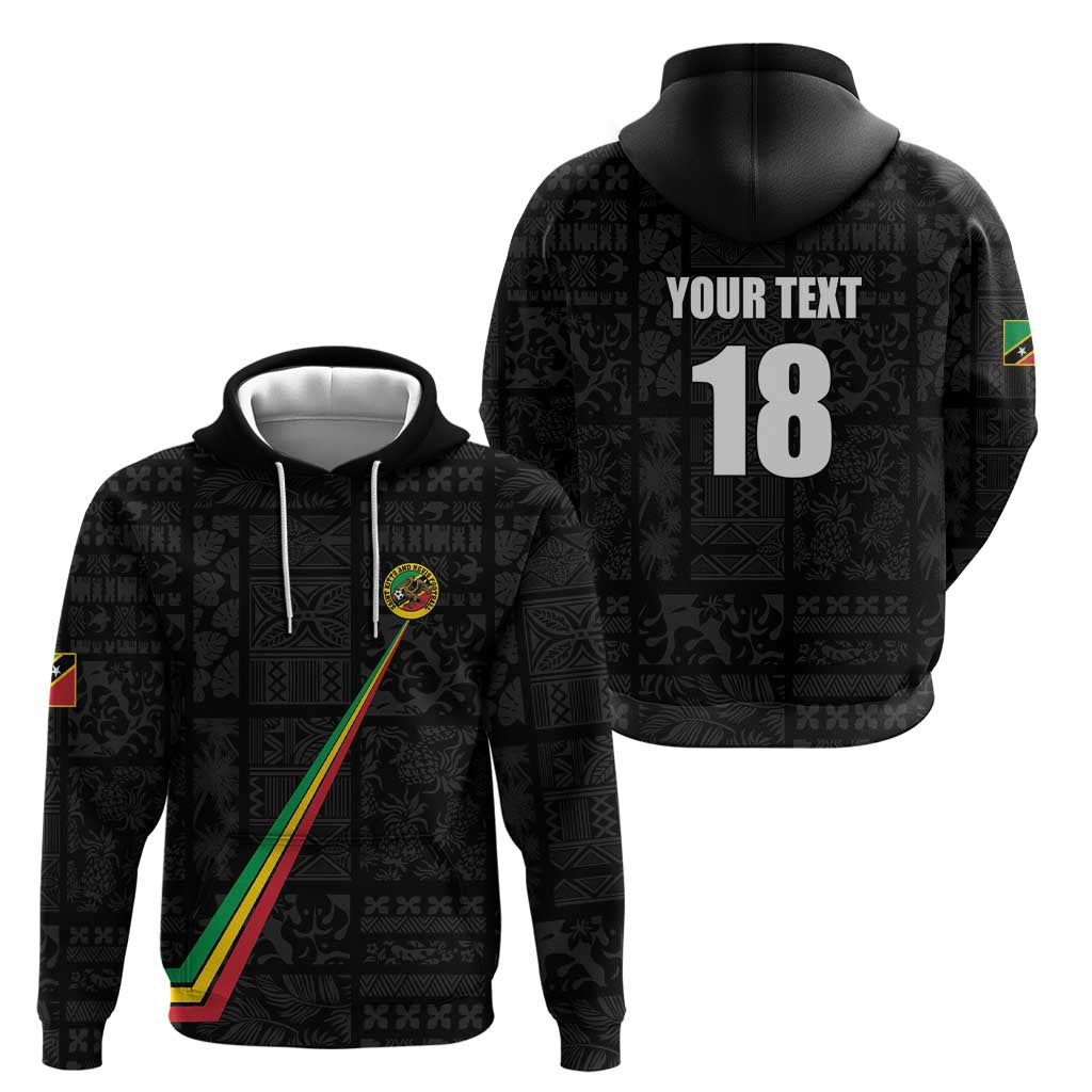 Custom Saint Kitts And Nevis Football Zip Hoodie Sugar Boyz Black Version - Wonder Print Shop