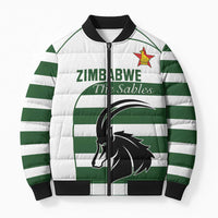 Custom Zimbabwe Rugby Bomber Puffer Jacket The Sables Go Champion - Wonder Print Shop