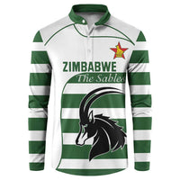 Custom Zimbabwe Rugby Button Sweatshirt The Sables Go Champion - Wonder Print Shop