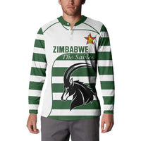 Custom Zimbabwe Rugby Button Sweatshirt The Sables Go Champion - Wonder Print Shop
